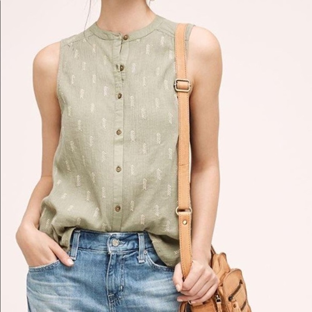 Vanessa Virginia Olive Tank Top (Anthropologie)